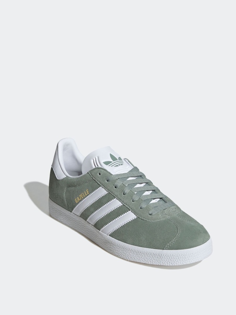 adidas Gazelle Suede Sneaker in Sage Green and White